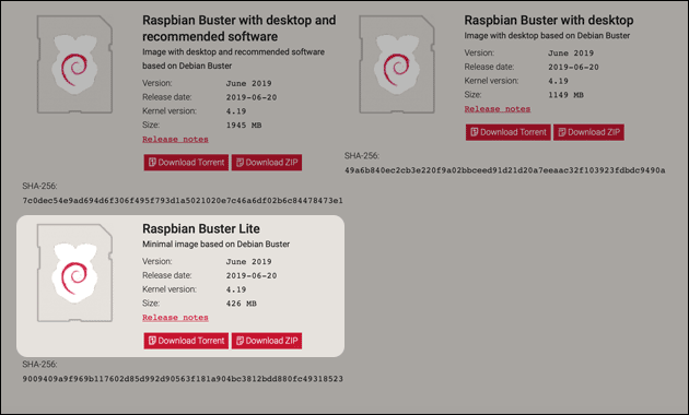 Raspbian Buster Download