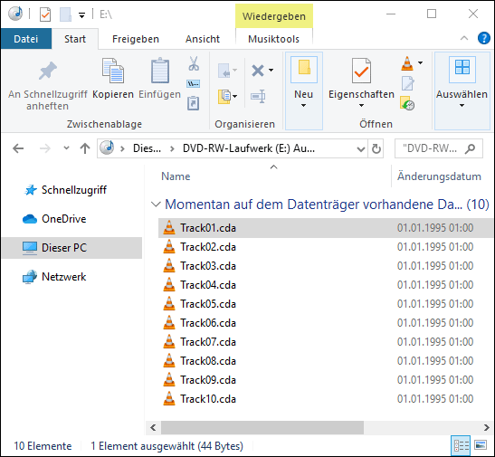 Windows: CDA Dateien