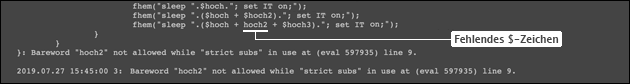 Perl: Bareword not allowed