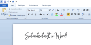 Schreibschrift in Word nutzen (kostenlos)!