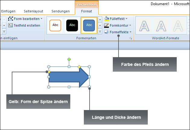 Eigenen Pfeil in Word erstellen