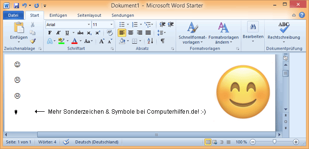 Word Smiley Smilies Zeichen In Word Dokumente Einfugen