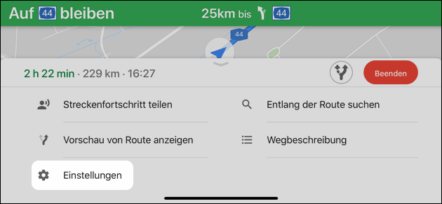 Google Maps: iPhone Einstellungen