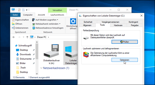 Festplatte defragmentieren win 10