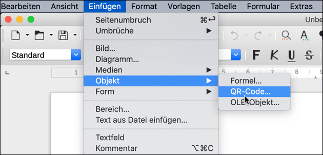 LibreOffice: QR Code erstellen