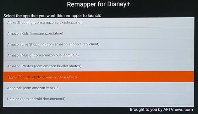 Fire TV Fernbedienung: Remapper für Disney Plus