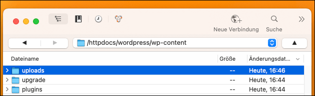 Wordpress Datei Upload (FTP)