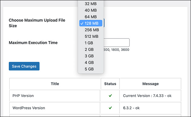 PHP Max Upload Filesize anpassen