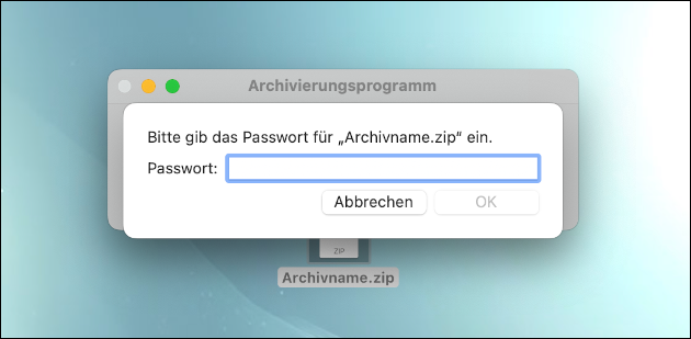 Apple Mac: ZIP mit Passwortschutz