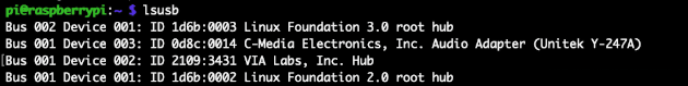 Raspberry: USB Geräte anzeigen lassen