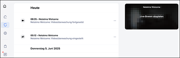 Netatmo Kamera Live-View (Website)