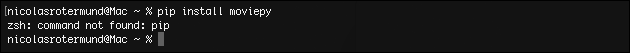 command not found: pip