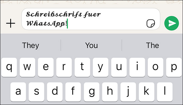 Schreibschrift und fetter Text für WhatsApp und LinkedIn