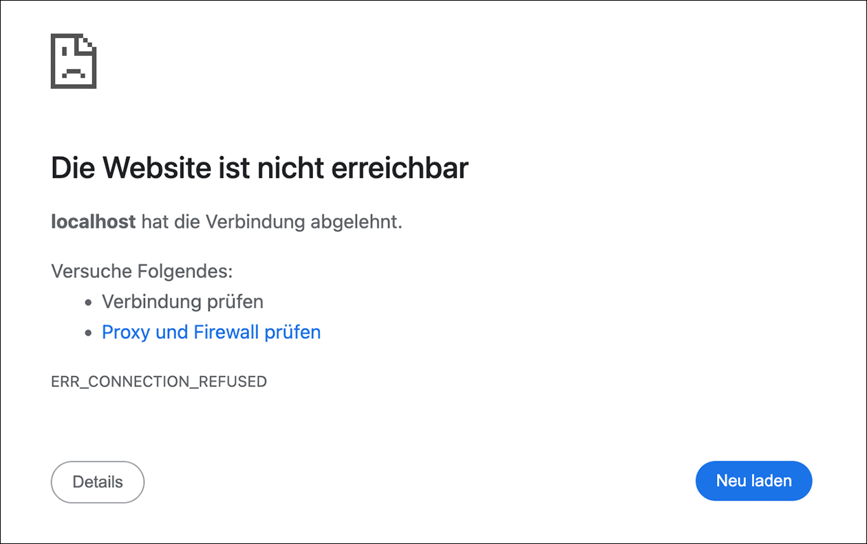 Localhost: Website ist nicht erreichbar