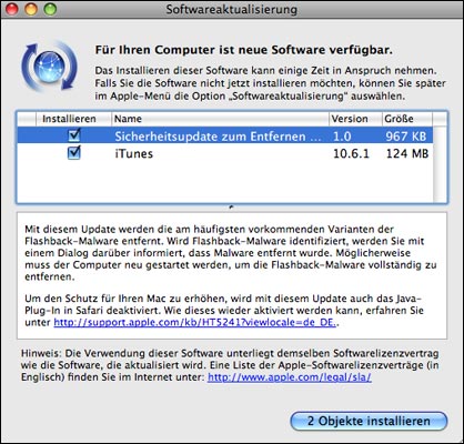 Apple Sicherheits Update