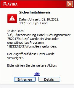 Virus: Hotel Buchung