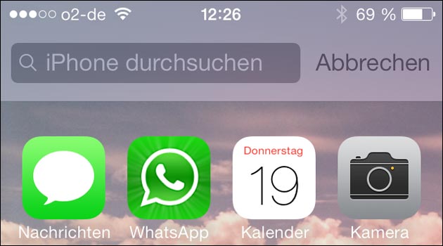 iOS 7: Spotlight Suche