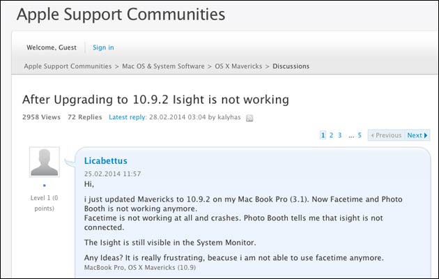 Apple Update: Mavericks 10.9.2