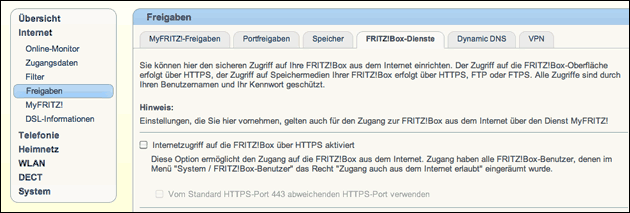 Fritzbox Zugriff ausschalten