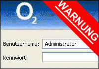 O2 Router Warnung