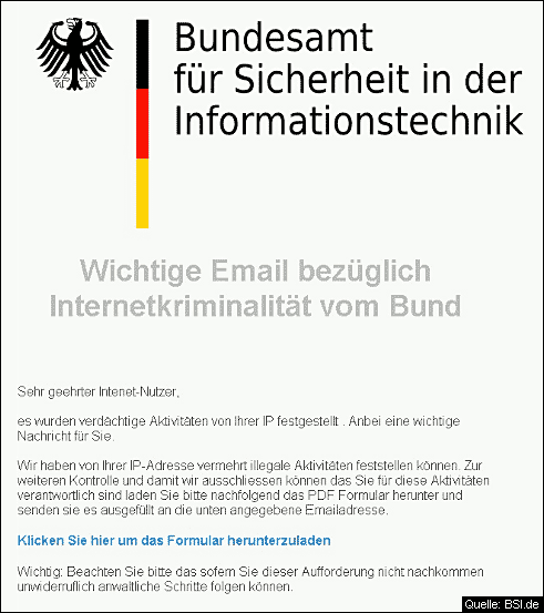 BSI Phishing Email