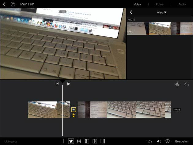Videoschnitt am iPad