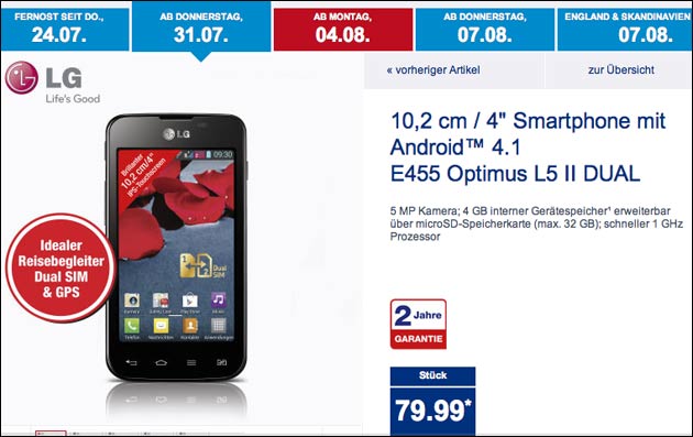 Heute bei ALDI: Android LG Handy