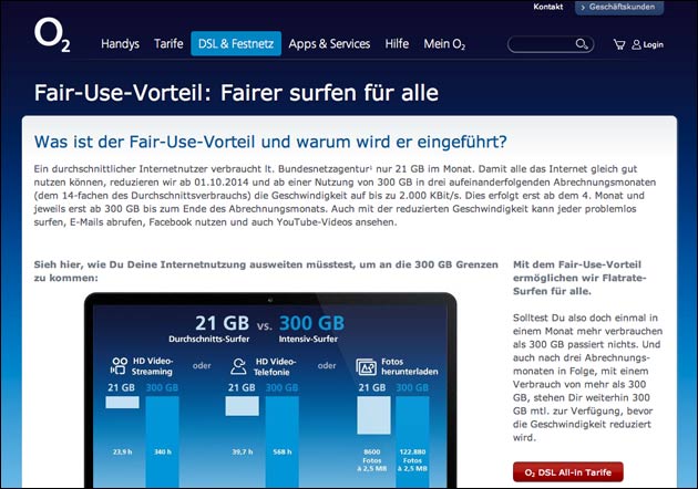 O2 drosselt DSL Verträge