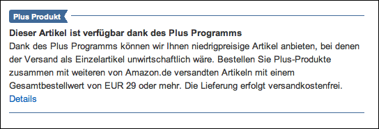 Amazon Plus Produkt