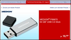 Medion P89670 USB-Stick: Morgen bei ALDI - 64 GB für €