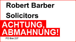 Angebliche Rbert Barber Abmahnung - nicht echt!
