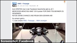 Falsches Facebook Gewinnspiel: Es gibt leider keinen Mercedes Benz E63 AMG :-(