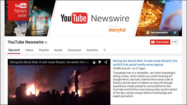 YouTube Newswire - der neue Nachrichten-Kanal