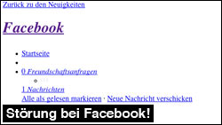 Facebook Störung: Seite lädt nicht mehr richtig!