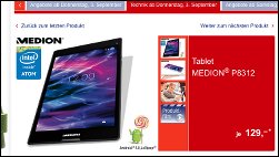 Medion Lifetab P8312: Tablet Schnäppchen bei Aldi Nord + Süd!