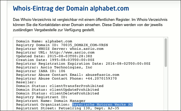 alphabet.com: Wem gehört die Adresse?