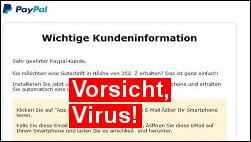 Virus: Gefälschte PayPal App späht Zugangsdaten aus!