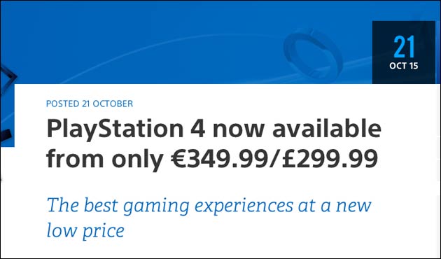 Playstation 4 Preissenkung