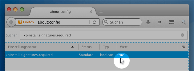 Firefox Add-On erlauben!