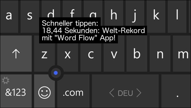 Weltrekord: Schnell-Tippen mit Word Flow - bald auch mit iPhone + Android!