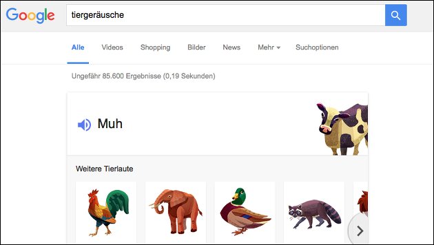 Tiergeräusche: Neue Such-Funktion bei Google!