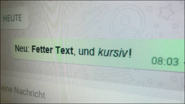 Neue WhatsApp Funktion: Text fett und kursiv schreiben!