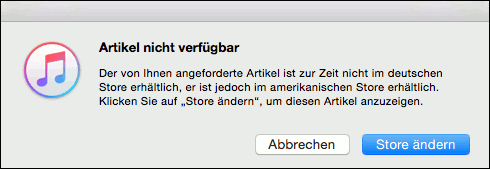 iTunes Store wechseln