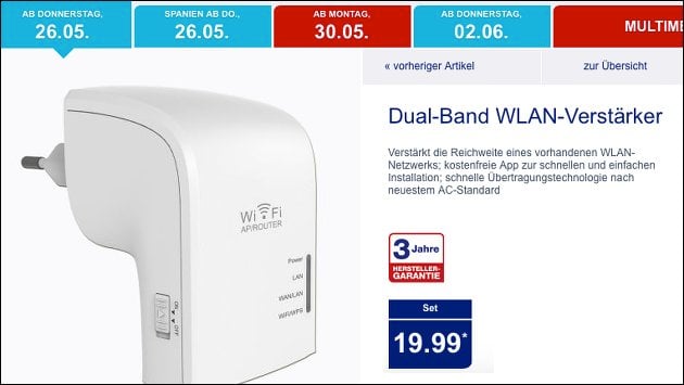 Dual-Band WLAN-Verstärker Maginon WLR 520