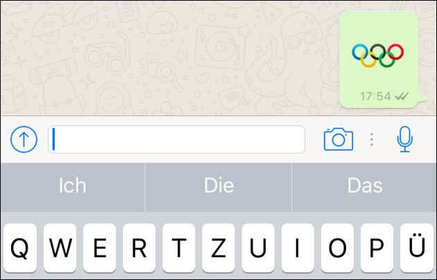 Olympische Ringe in WhatsApp