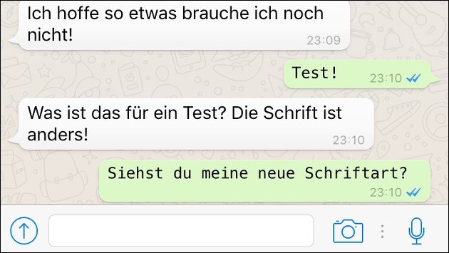 Whatsapp Update Neue Versteckte Schreibmaschinen Schriftart