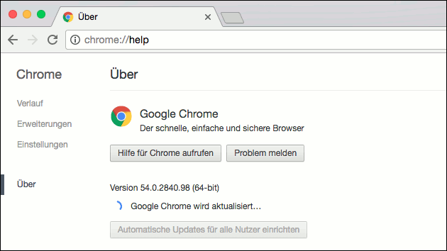 Chrome 55 installieren