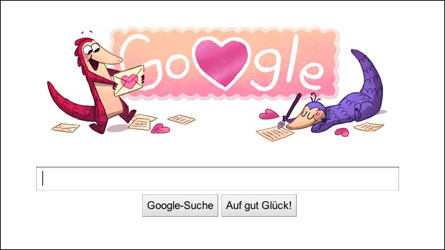 Googles Mini-Spiel zum Valentinstag