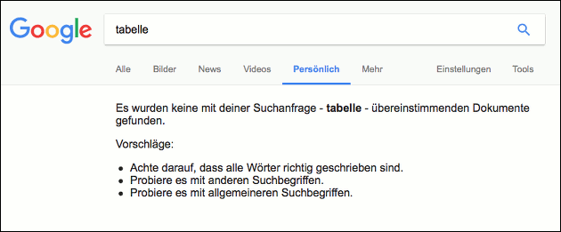 Update Google Suche: Persönlich