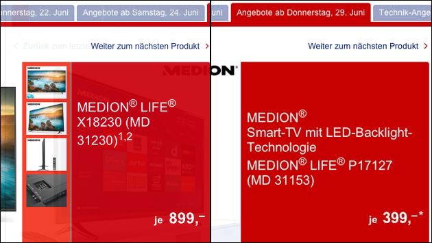 Medion Smart-TV bei Aldi Süd